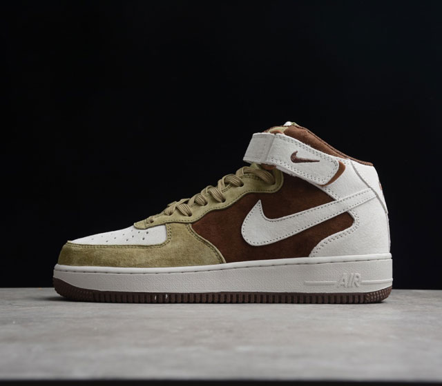 Nike Air Force 1 07 MID 空军一号休闲高帮板鞋 白棕黄 货号 HD3053-188 Nike Air Force 1 07 MID 空军