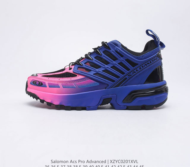 公司级 法国户外品牌-萨洛蒙 Salomon ACS Pro Advanced 先行系列低帮男女士慢跑鞋 城市越野机能透气休闲运动鞋 采用原厂高性能结构鞋面提