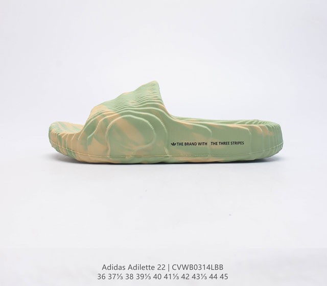 夏季新品 阿迪达斯Adidas Original Adilette 22 Slide 莱特22代系列 山脊造型椰子风沙滩涉水百搭运动穿搭拖鞋ADILETTE 2