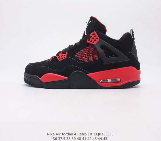 耐克 乔丹Nike Air Jordan 4 AJ4代复古休闲运动文化篮球鞋 秉承轻量化的速度型篮球鞋设计思想完成设计 降低重量的同时提升舒适度 中底延续前作