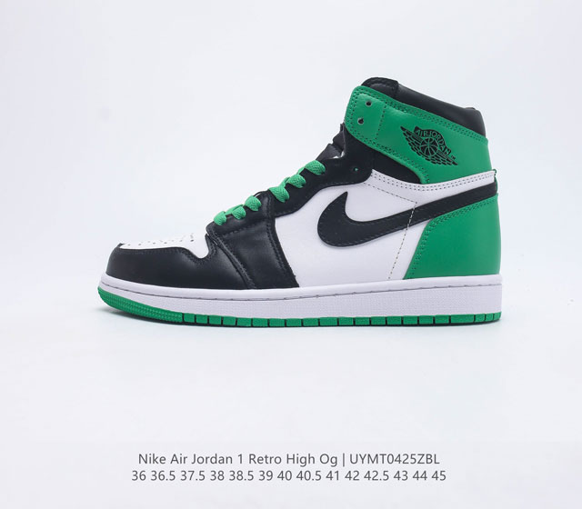 Air Jordan 1 High OG Lucky Green 高帮 单飞绿 AJ1 乔丹1代 aj1 乔1 高邦 黑绿脚趾 白绿黑 乔丹篮球鞋系列 鞋身整