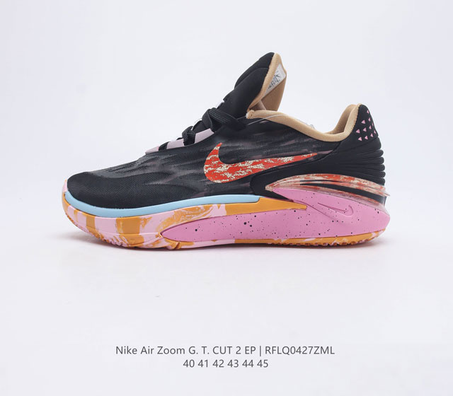 公司级NK Air Zoom GT Cut 2 二代缓震实战篮球鞋 鞋身整体延续了初代GT Cut的流线造型 鞋面以特殊的半透明网状材质设计 整体颜值一如既往