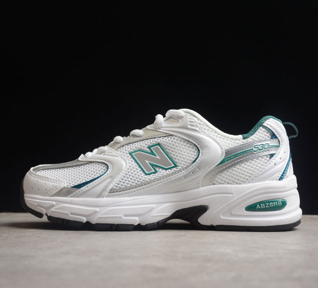 公司级 New Balance NB530系列复古休闲慢跑鞋 白绿色 货号 MR530AB 尺码 36 37 37.5 38 38.5 39.5 40 40.