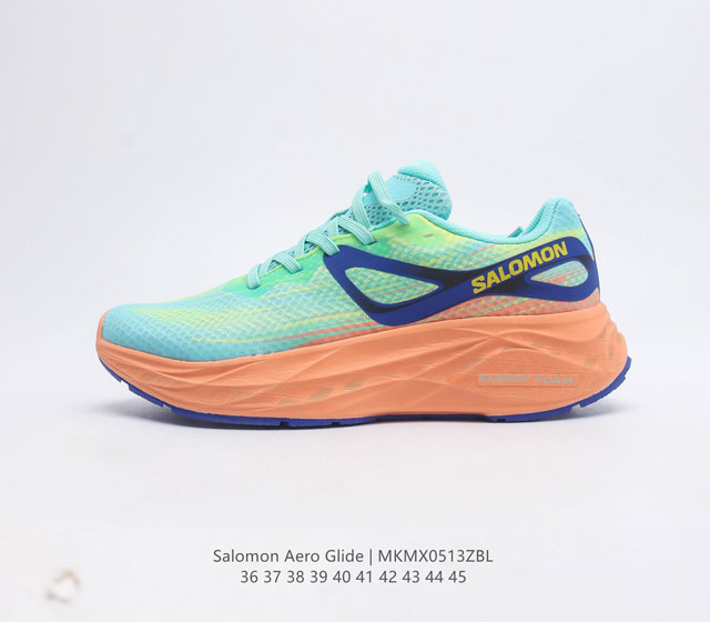 萨洛蒙 Salomon AERO GLIDE缓冲轻量 缓震回弹运动鞋男女士越野跑鞋 AERO GLIDE 是一款高缓冲轻质跑步鞋 旨在通过无限的弹跳和能量来保