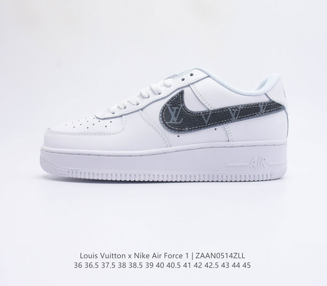 Louis Vuitton x Nike Air Force 1 Low 路易威登联名 空军一号低帮百搭休闲运动板鞋 柔软 弹性十足的缓震性能和出色的中底设计