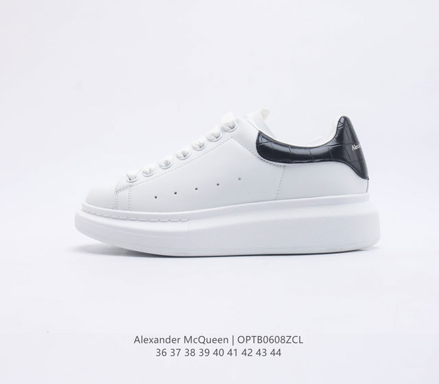意大利高奢品牌Alexander McQueen亚历山大 麦昆 Sole Leather Sneakers低帮时装厚底休闲运动小白鞋 尺码 36-44 编码