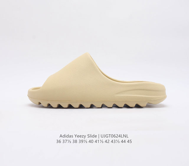 阿迪达斯 Adidas Yeezy Slide 经典运动拖鞋时尚厚底增高男女一字拖鞋 Yeezy Slide椰子拖鞋的外观十分吸引人 融合了舒适与时尚