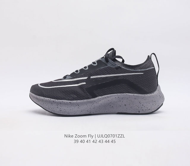 耐克 Nk Zoom Fly 4 耐克超弹碳板跑步鞋 鞋款搭载 Flyknit 材料 打造出众弹性 易于穿脱 采用react技术 轻盈耐穿泡绵打造,铸就出众