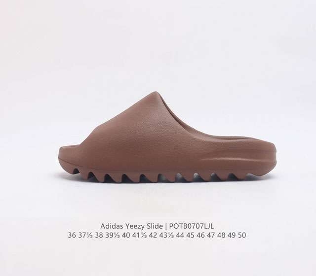 阿迪达斯 Adidas Yeezy Slide 经典运动拖鞋时尚厚底增高男女一字拖鞋 Yeezy Slide椰子拖鞋的外观十分吸引人 融合了舒适与时尚的 素 - 点击图像关闭