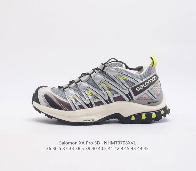 公司级salomon Xa Pro 3D Adv 萨洛蒙户外越野跑鞋 鞋面采用sensifit贴合技术 全方位贴合包裹脚型 鞋跟部鞋底牵引设计 提供强大的抓