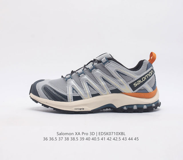 公司级salomon Xa Pro 3D Adv 萨洛蒙户外越野跑鞋 鞋面采用sensifit贴合技术 全方位贴合包裹脚型 鞋跟部鞋底牵引设计 提供强大的