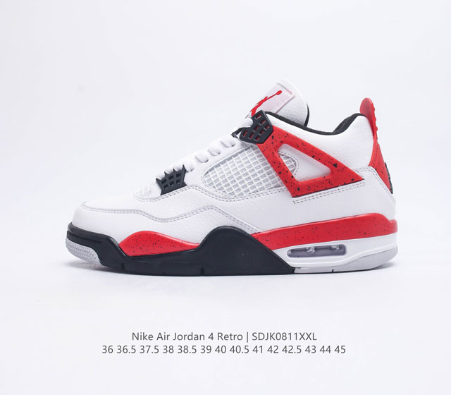 公司级 耐克 乔丹Nike Air Jordan 4 AJ4代复古休闲运动文化篮球鞋 秉承轻量化的速度型篮球鞋设计思想完成设计 降低重量的同时提升舒适度 中底