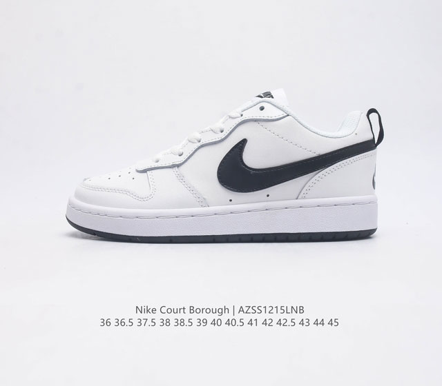 耐克 Nike Court Borough Low 2 Gs 小空军 低帮百搭透气休闲运动板鞋男女鞋 经典耐用的设计 兼顾舒适脚感和出众风范 演绎匠心之作 结构