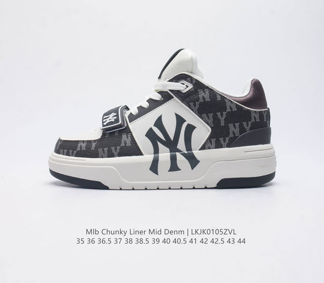 Mlb 韩国f&F旗下运动品牌 男女鞋真标半码制 配置购物袋联乘美国榄球洋基队new York Yankees X Mlb Chunky Liner Basic