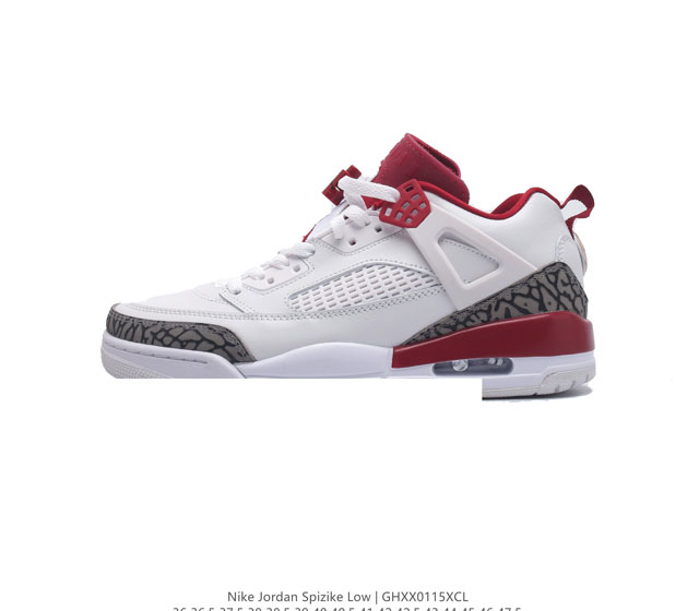 公司级 耐克 Nike Jordan Spizike Low 经典爆裂纹复古运动篮球鞋 全新低帮造型吸睛 整双鞋在融合了 Air Jordan 经典鞋款中的标志