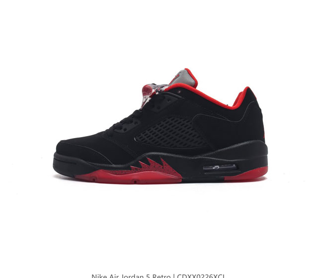 耐克 Nike Air Jordan 5 Retro 低帮 乔丹之子 Aj5 乔丹5代 Aj5 乔5 乔丹5 低邦 乔丹篮球运动鞋 低帮复古休闲文化篮球鞋 后跟