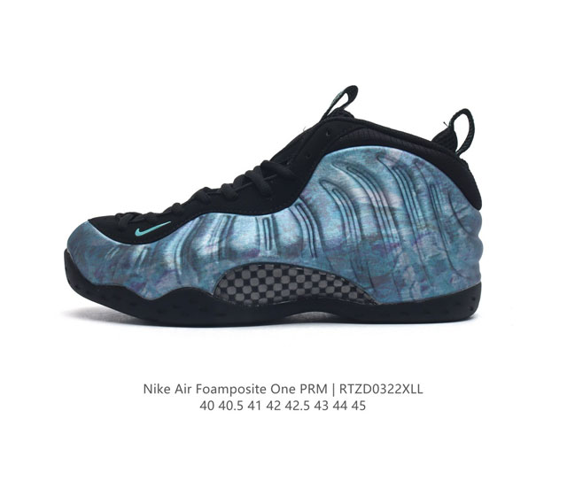 耐克nike Air Foamposite One 时尚运动鞋潮篮球鞋 是一双内场的后卫战靴 97年1月份首期发行 使用foamposite一次成型的喷塑鞋面