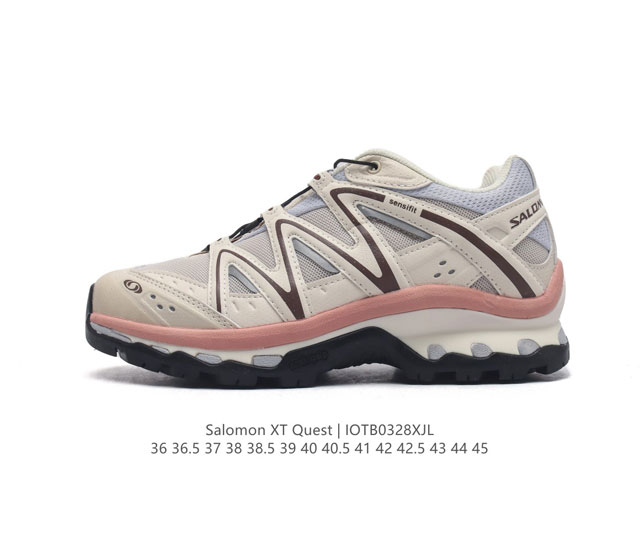 公司级 萨洛蒙 Salomon Xt-Quest Adv Beige 萨洛蒙 探索者系列户外越野跑鞋 鞋面采用sensifit贴合技术 全方位贴合包裹脚型 鞋跟 - 点击图像关闭