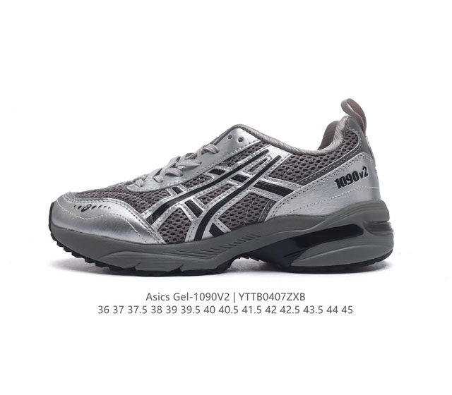 Asics亚瑟士gel-1090 V2男女复古休闲运动跑鞋耐磨防滑时尚运动跑步鞋。该鞋款相较于gel-1090鞋款，主要是改变了材质方面的构成，皮革+网眼织物的
