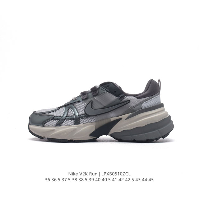 Nike 耐克 V2K Run 减震防滑 复古低帮跑步鞋 超火复古跑鞋，采用太空革组合呼吸网眼布鞋面材质，搭载正确4层组合底模，嵌入tpu加固稳定模块,双层md - 点击图像关闭