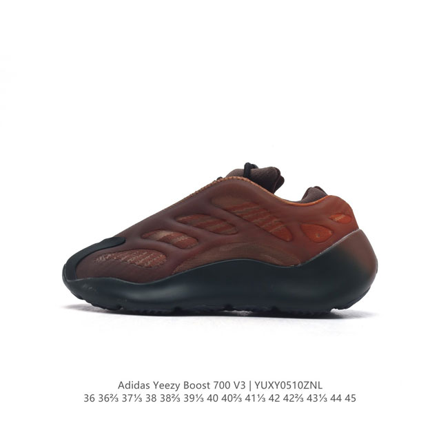 公司级 阿迪达斯 Adidas Yeezy 700 V3 异形椰子700男女老爹鞋跑步鞋 运动鞋，Yeezy 700 V3 的外形和技术含量有着革新一般的变化，