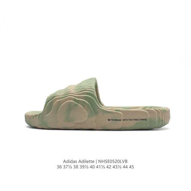 夏季新品，阿迪达斯adidas Original Adilette 22 Slide 莱特22代系列 山脊造型椰子风沙滩涉水百搭运动穿搭拖鞋adilette 2 - 点击图像关闭