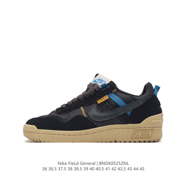 Nike Fieid General 火星鞋4.0联名款简约风休闲鞋 此款耐用的翻毛皮和加固网眼布构成了这双鞋的整体鞋面，上面印有轮廓swoosh标志。鞋舌和鞋