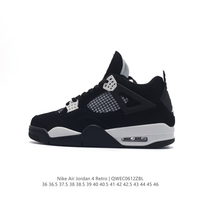 真标 耐克 Nike Air Jordan 4 Retro Og迈克尔 乔丹aj4代乔4 中帮复古休闲运动文化篮球鞋。秉承轻量化的速度型篮球鞋设计思想完成设计，
