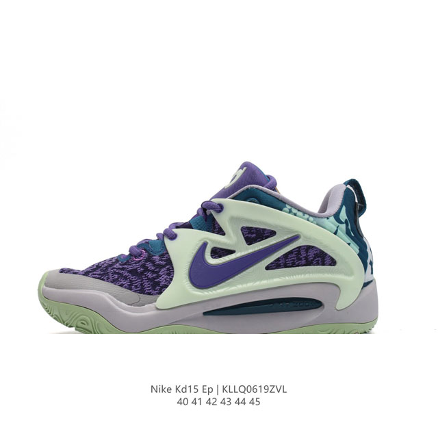 耐克 Nike Kd15 Ep 凯文 杜兰特全新15代签名休闲运动篮球男士运动鞋 。面料纹理就有延续 多层网布的特色 内外侧接上立体结构负责支撑锁定 跟鞋面之间
