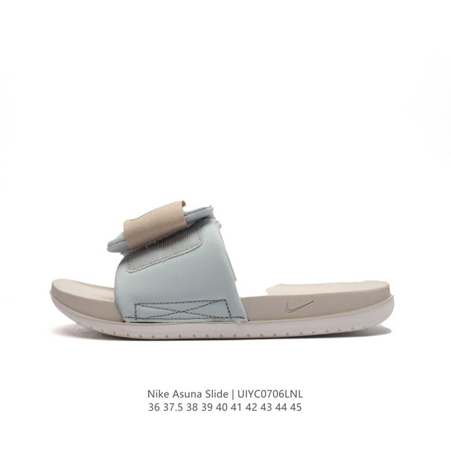 耐克 Nike Asuna Slide 2 Slide 新款可调节夏季休闲沙滩拖鞋 魔术贴一字拖男女凉拖鞋 鞋面侧边加入独特的束绳结构，可让你快速调节贴合度，满