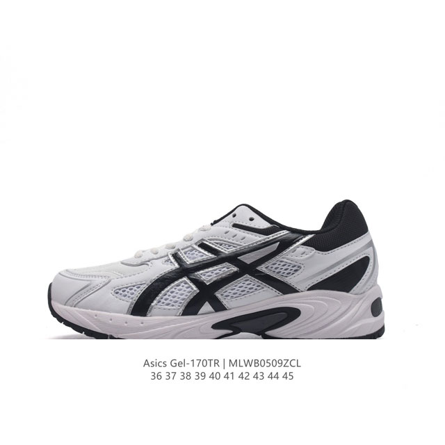 Asics 亚瑟士 Gel-170Tr 中性休闲运动鞋复古休闲鞋运动时尚百搭增高老爹鞋，此款 Gel-170Tr 为经典款式，宽大鞋型，复古的蓝白撞色，鞋身线条