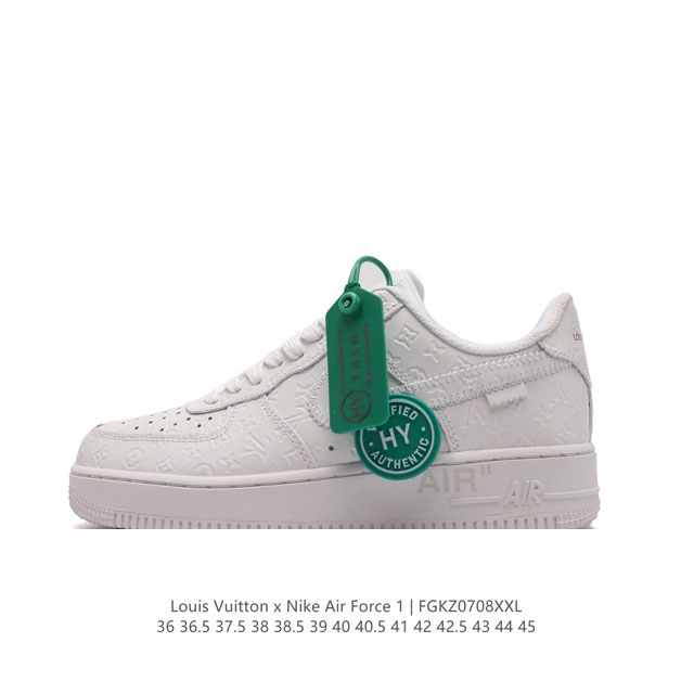 公司级 附赠送logo清洁刷 Af1耐克 Nike Air Force 1 ‘07 Low 空军一号厚底增高百搭休闲运动板鞋 路易威登联名 原楦头原纸板 打造纯 - 点击图像关闭