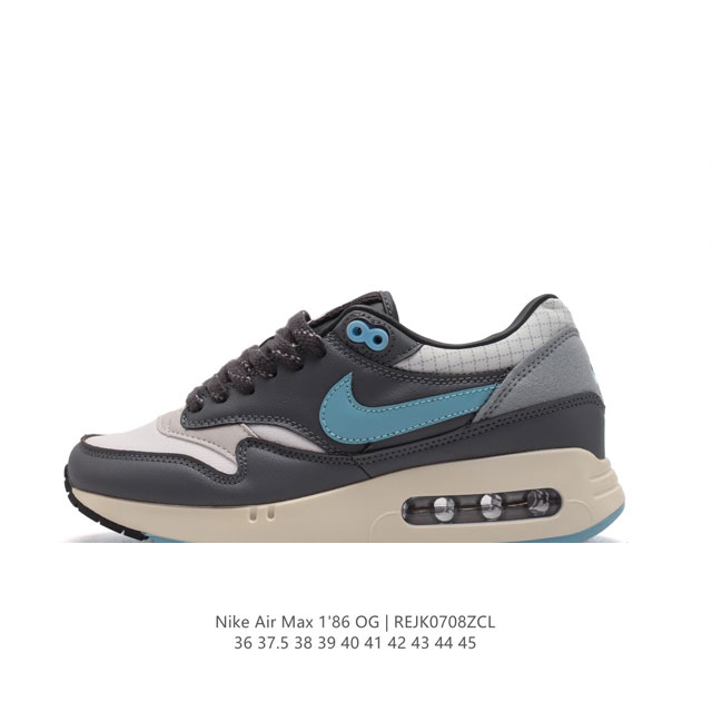 耐克 Nike Air Max 1 初代复古气垫运动慢跑鞋 厚底增高板鞋 由tinker Hatfeld和mark Parker在1987年设计 灵感来自于巴黎 - 点击图像关闭