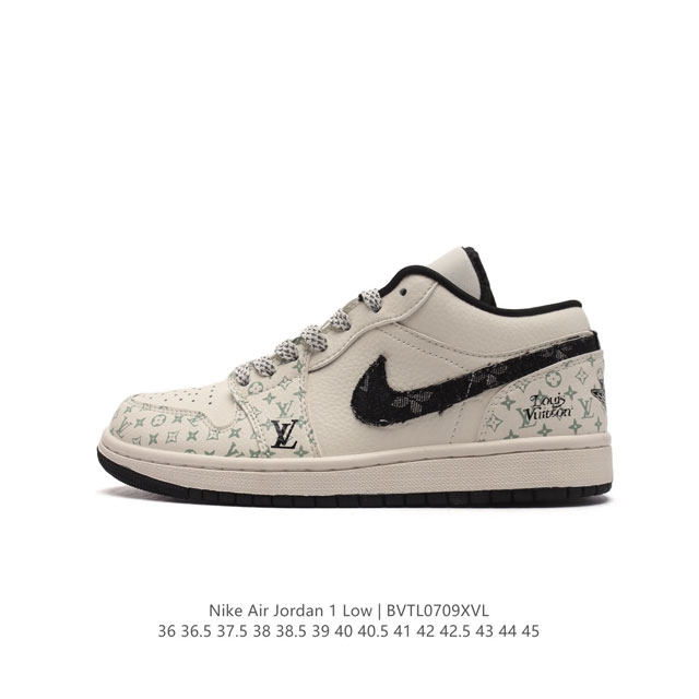 当红嘻哈歌手特拉维斯 斯科特联乘路易威登louis Vuitton X Travis Scott X Nike Air Jordan 1 Low Og Sp D