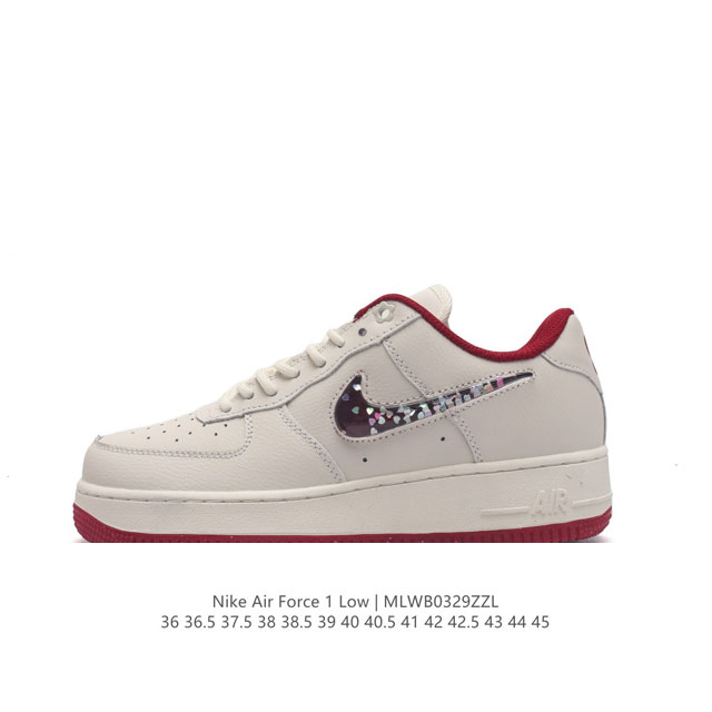 耐克nike Air Force 1 Low 空军一号 Af1 低帮百搭厚底增高休闲运动板鞋。柔软、弹性十足的缓震性能和出色的中底设计，横跨复古与现代的外型结合