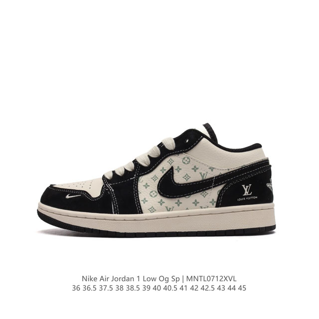 当红嘻哈歌手特拉维斯 斯科特联乘路易威登louis Vuitton X Travis Scott X Nike Air Jordan 1 Low Og Sp D