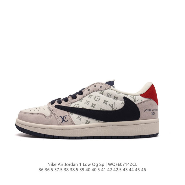 公司级 耐克 Nike Air Jordan 1 Low Og Sp Military Blue Aj1乔1 倒勾 路易威登联名 低帮篮球鞋 Aj1 乔丹1代