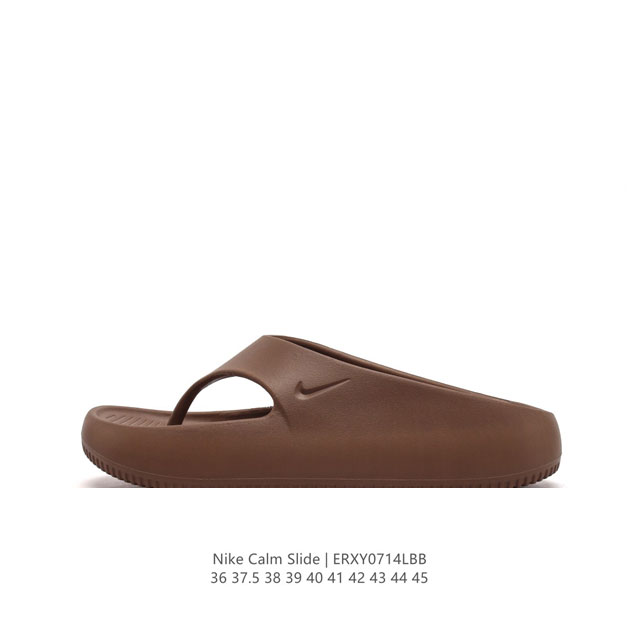 耐克 Nike Calm Slide 经典运动拖鞋时尚厚底增高男女人字拖鞋 沙滩鞋，拖鞋的外观十分吸引人，融合了舒适与时尚的元素，延续了简约独特的美学风尚，一体 - 点击图像关闭