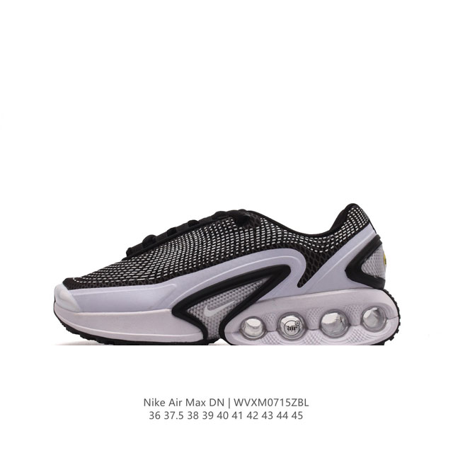 全新nike Air Max Dn 运动鞋 时尚跑步鞋，豆荚造型气垫吸睛！鞋面采用织物材质打造，提供舒适的穿着体验。这款鞋不仅具有时尚的外观，还融合了许多经典的