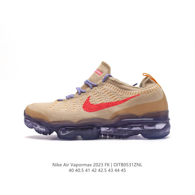 耐克 男鞋 Nike Air Vapormax2023 Fk Flyknit 运动鞋全掌长气垫 缓震跑步鞋 打孔鞋垫透气出众 可抽出来详细查看 。弹性 Flyk