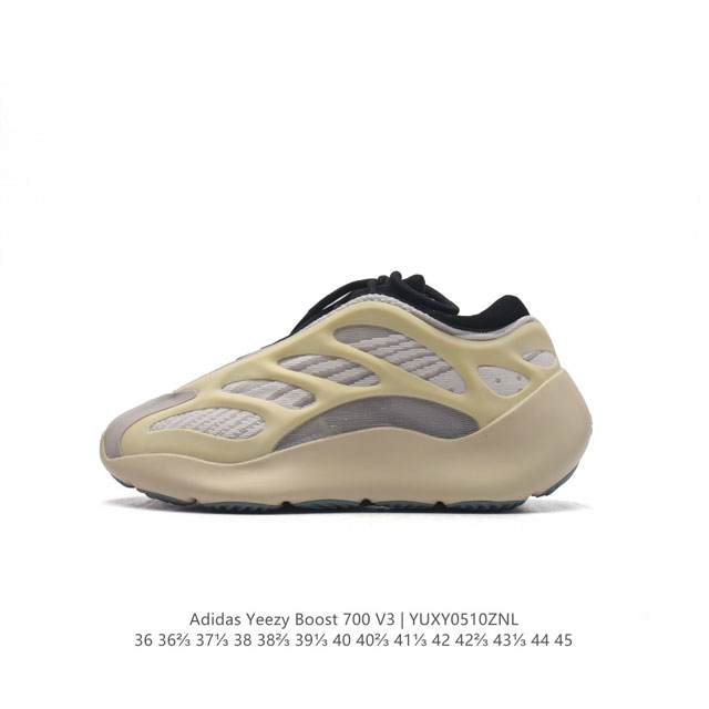 公司级 阿迪达斯 Adidas Yeezy 700 V3 异形椰子700男女老爹鞋跑步鞋 运动鞋，Yeezy 700 V3 的外形和技术含量有着革新一般的变化， - 点击图像关闭