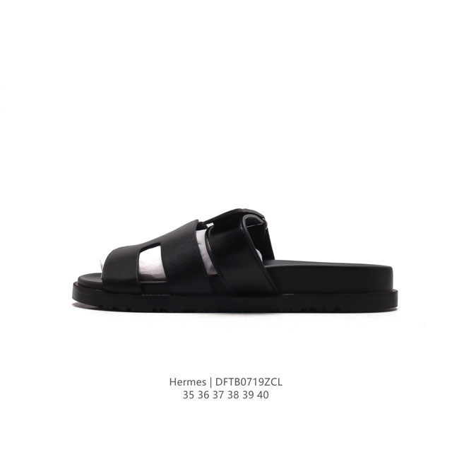 Hermes Footwear Woman 爱马仕 礼装 拖鞋 黑白等多色万年经典爱马士 女神标配 度假 居家 必备 东莞原厂真皮大底平底拖鞋！度假搭配神器！最 - 点击图像关闭