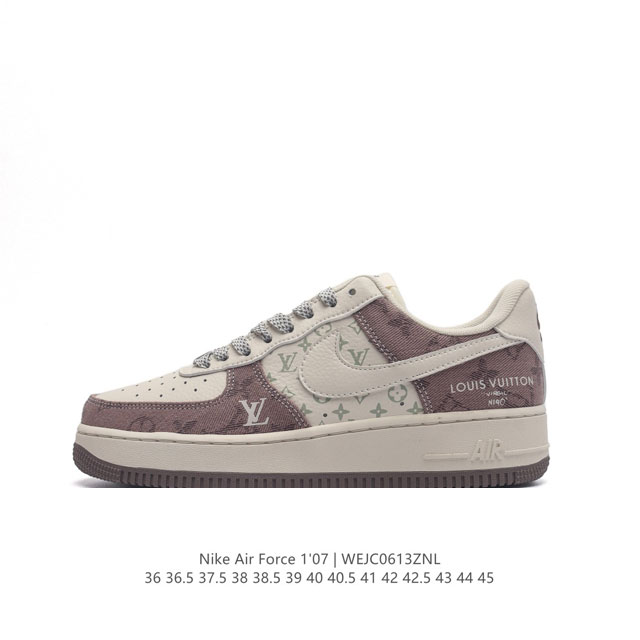 Louis Vuitton X Nike Air Force 1 Low 路易威登联名 耐克 空军一号 Af1 低帮百搭休闲厚底增高运动板鞋。柔软、弹性十足的缓