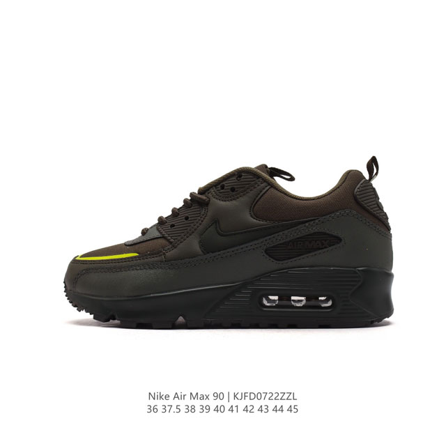 耐克 Nike Air Max90 运动鞋男女鞋--从设计到测试再到造型。脚趾周围的锯齿形边缘和部分浮动的swoosh提供精心制作的奢华感。多道工序小细节独立电 - 点击图像关闭