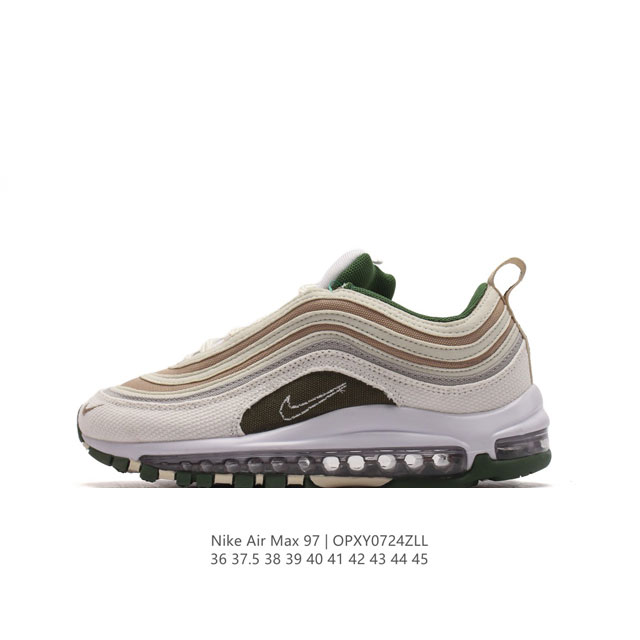 耐克nike休闲鞋 经典 气垫 Air Max 97 子弹气垫低帮运动鞋。Air Max '97 运动跑鞋以流线型鞋身和卓越科技为热爱运动的你造就全方位防护，强