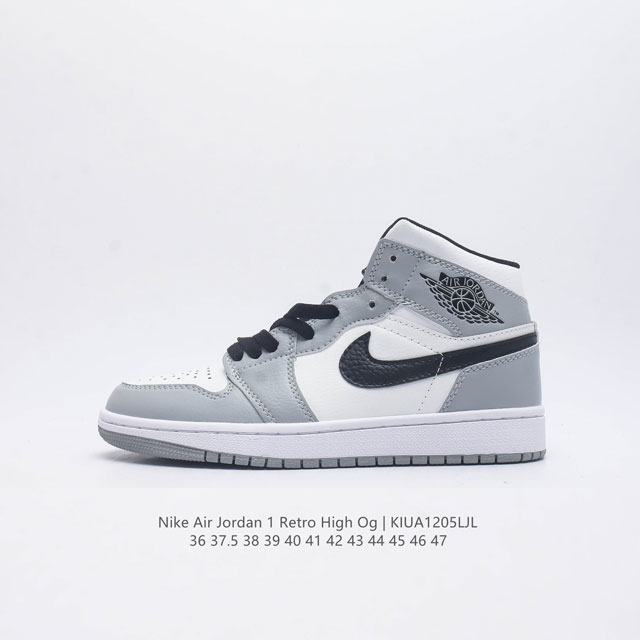 真二层 耐克 Nike Air Jordan 1 Retro High Og 乔丹一代aj1 乔1 Aj1 高帮篮球鞋复刻运动鞋 皮面高帮板鞋的设计灵感源自运动