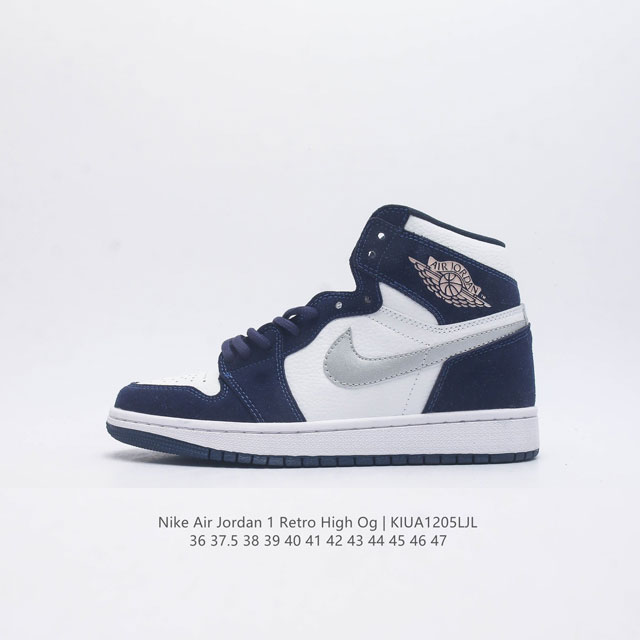 真二层 耐克 Nike Air Jordan 1 Retro High Og 乔丹一代aj1 乔1 Aj1 高帮篮球鞋复刻运动鞋 皮面高帮板鞋的设计灵感源自运动 - 点击图像关闭