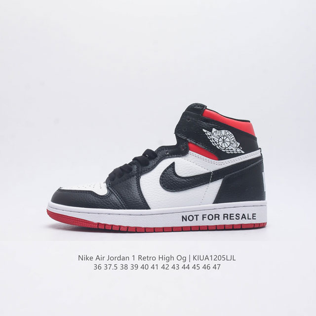 真二层 耐克 Nike Air Jordan 1 Retro High Og 乔丹一代aj1 乔1 Aj1 高帮篮球鞋复刻运动鞋 皮面高帮板鞋的设计灵感源自运动 - 点击图像关闭