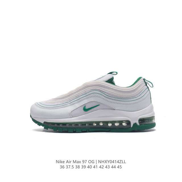 耐克nike休闲鞋 经典 气垫 Air Max 97 子弹气垫低帮运动鞋。Air Max '97 运动跑鞋以流线型鞋身和卓越科技为热爱运动的你造就全方位防护，强